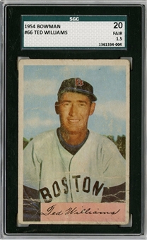 1954 Bowman #66 Ted Williams - SGC 20 FR 1.5